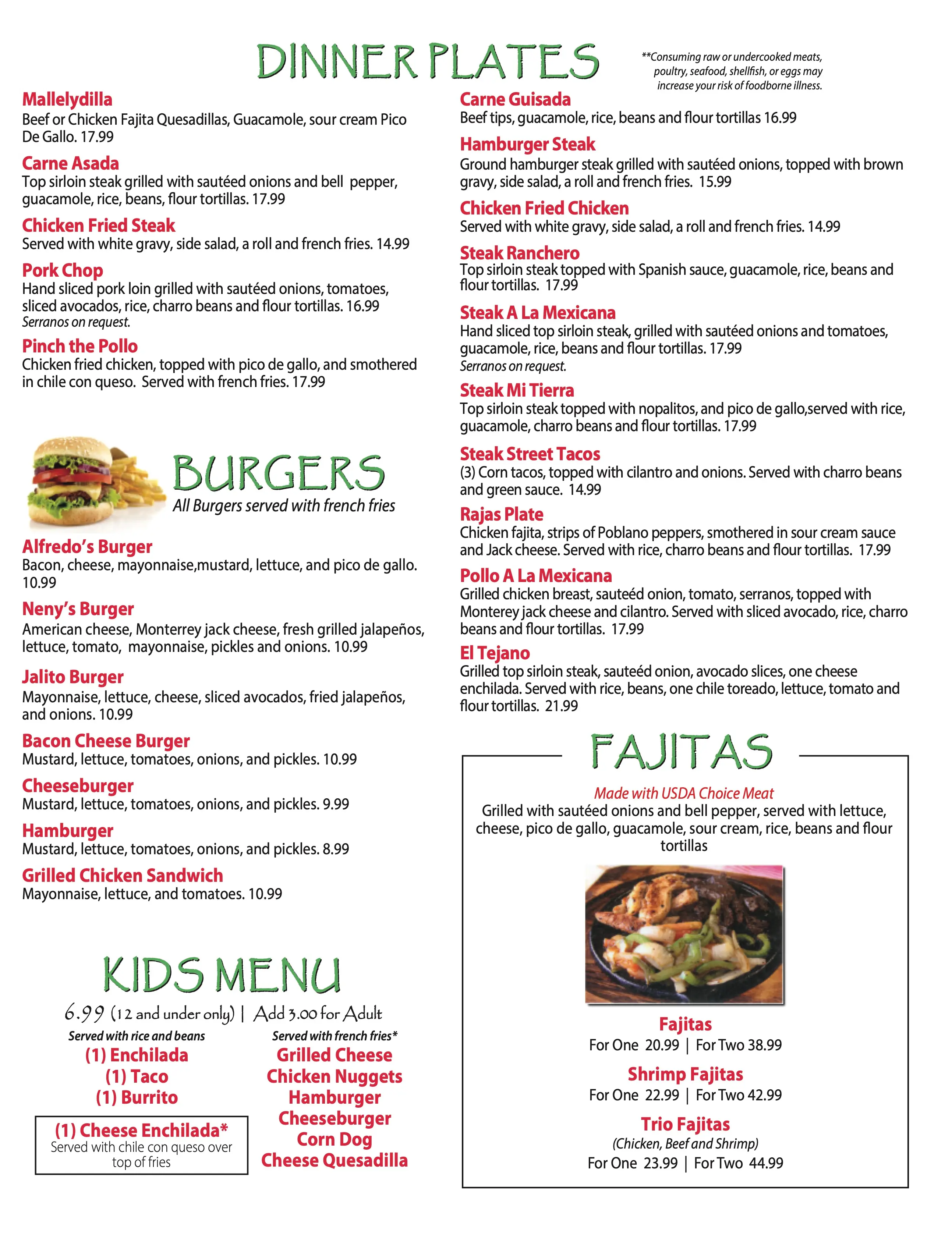 Kingsland menu — page 3